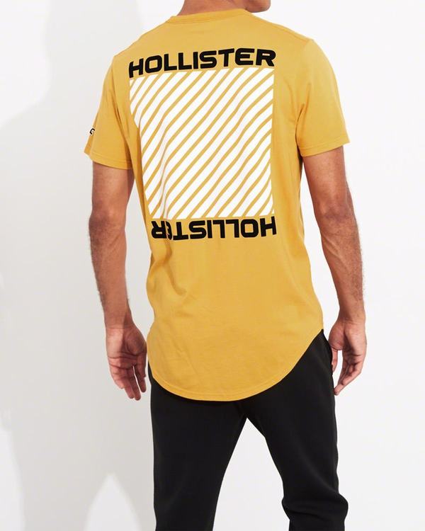 Magliette Hollister Uomo Print Logo Gialle Italia (339BROVG)